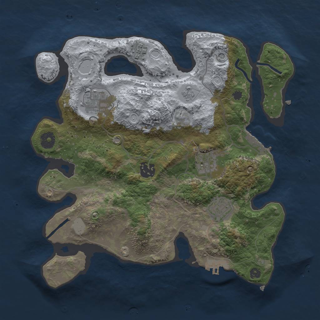 Rust Map: Procedural Map, Size: 3000, Seed: 954018633, 14 Monuments