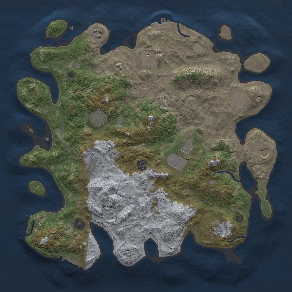 Rust Map: Procedural Map, Size: 4000, Seed: 22590, 19 Monuments