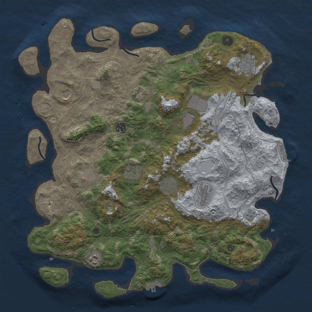 Rust Map: Procedural Map, Size: 4350, Seed: 38, 20 Monuments