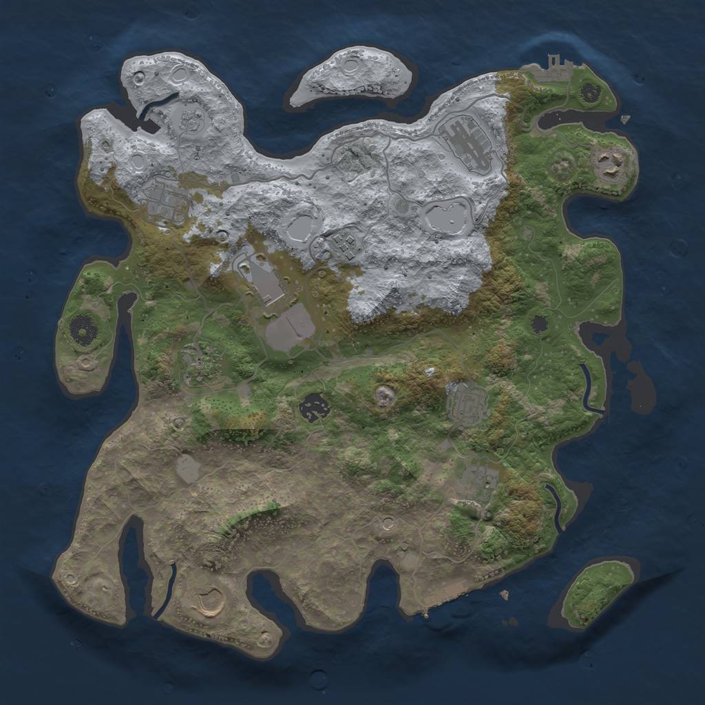 Rust Map: Procedural Map, Size: 3700, Seed: 1284643914, 19 Monuments