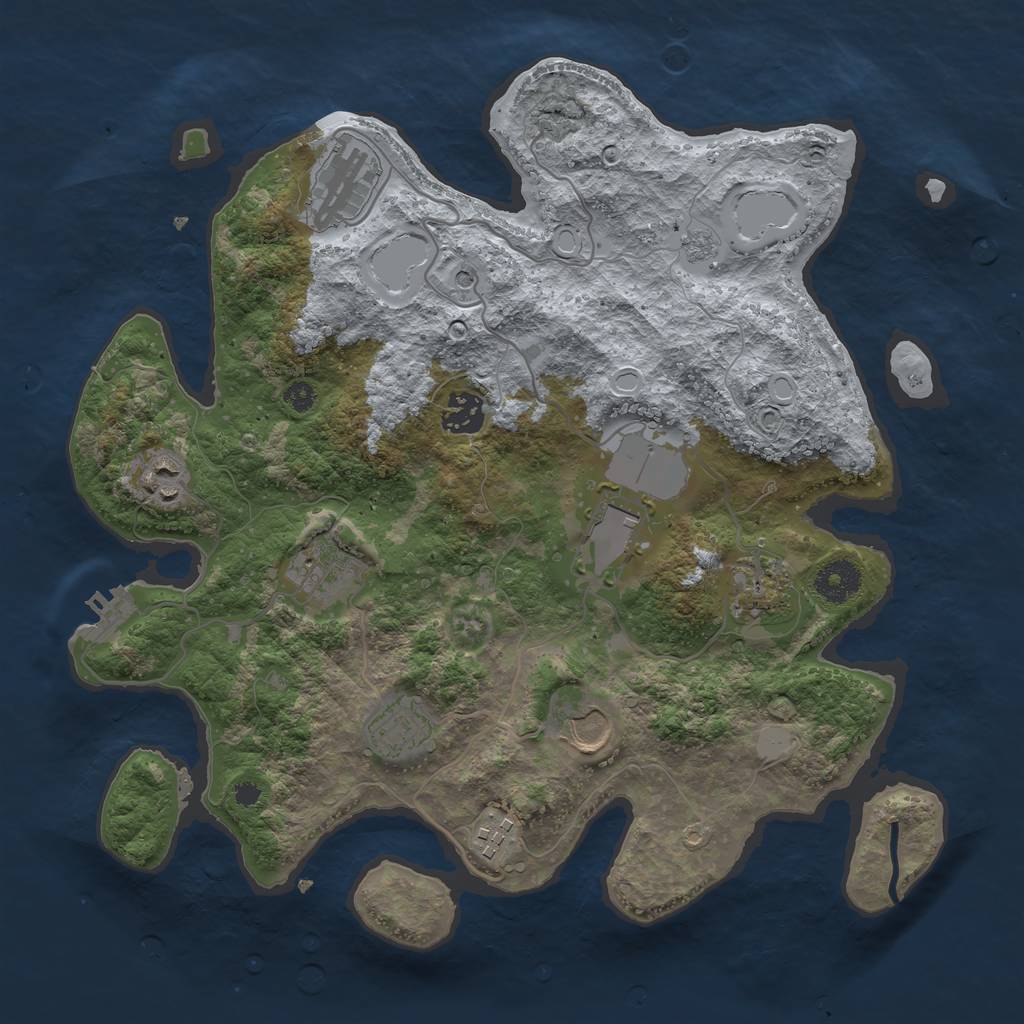 Rust Map: Procedural Map, Size: 3500, Seed: 2112111, 17 Monuments