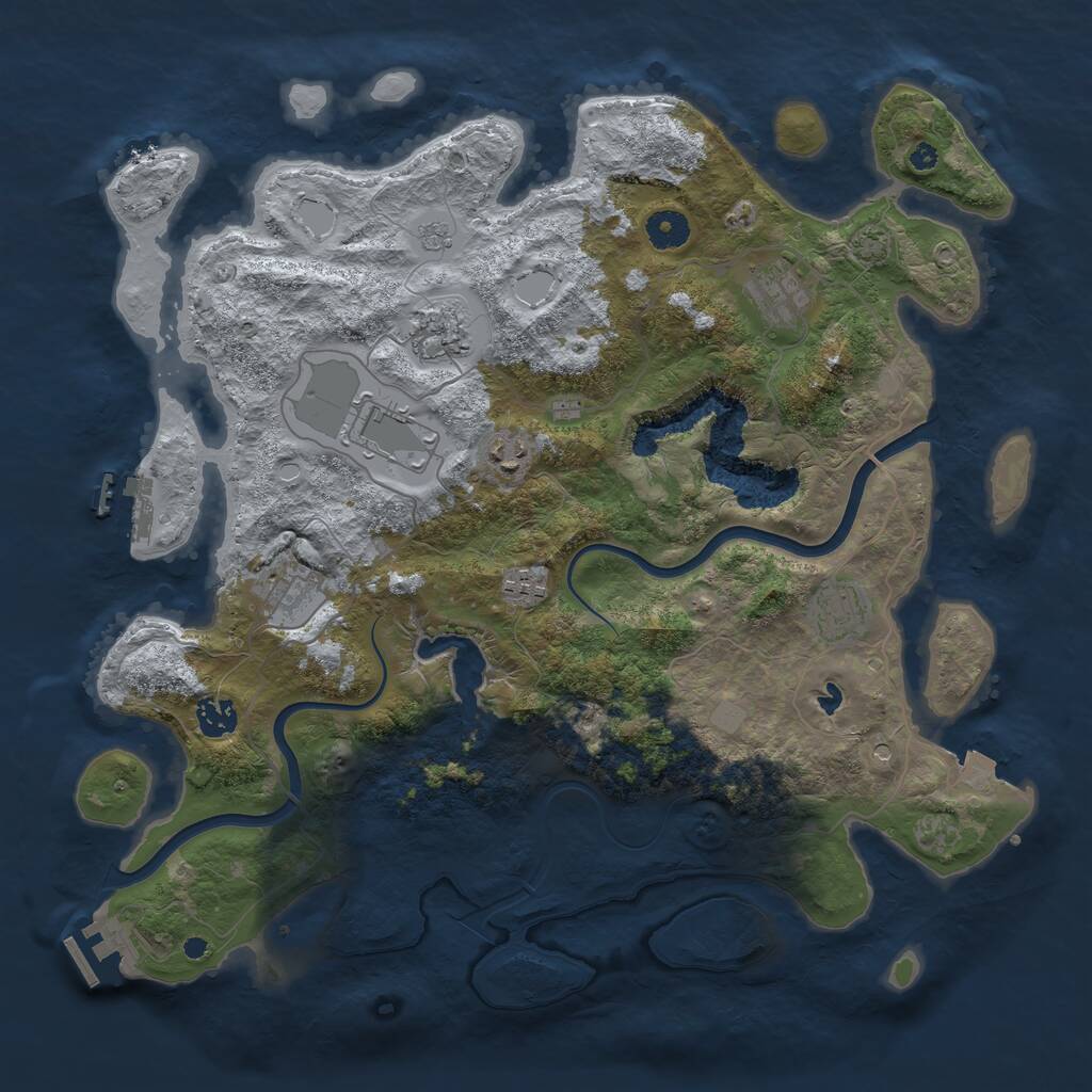 Rust Map: Procedural Map, Size: 4000, Seed: 20220930, 14 Monuments