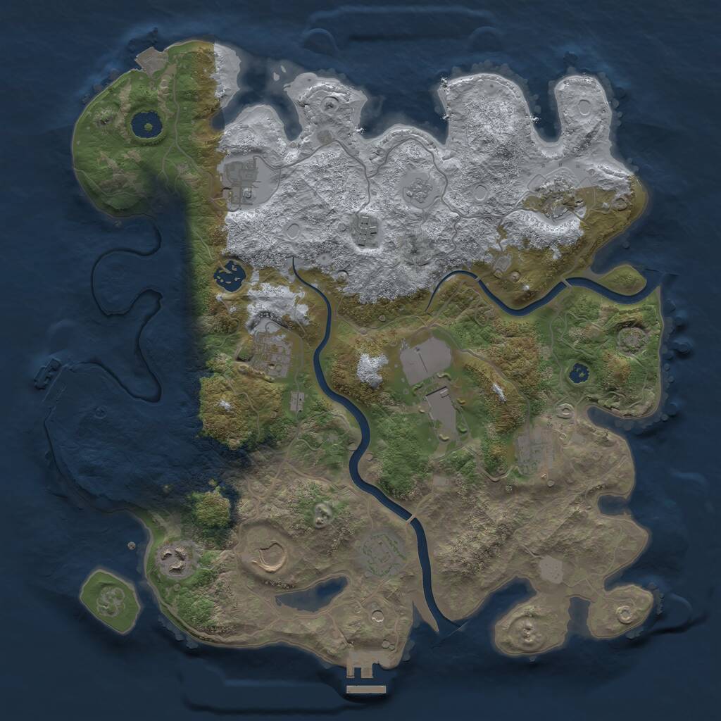 Rust Map: Procedural Map, Size: 3700, Seed: 1650108292, 16 Monuments