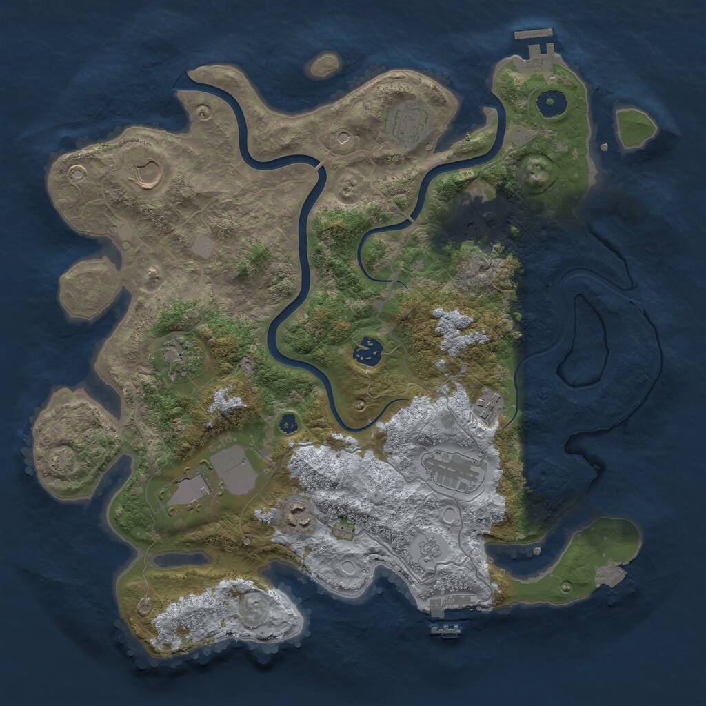 Rust Map: Procedural Map, Size: 3750, Seed: 66566609, 15 Monuments