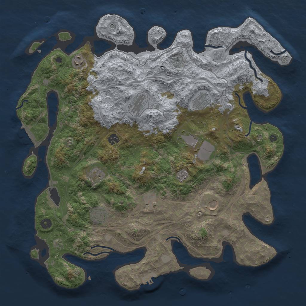 Rust Map: Procedural Map, Size: 4250, Seed: 551, 19 Monuments