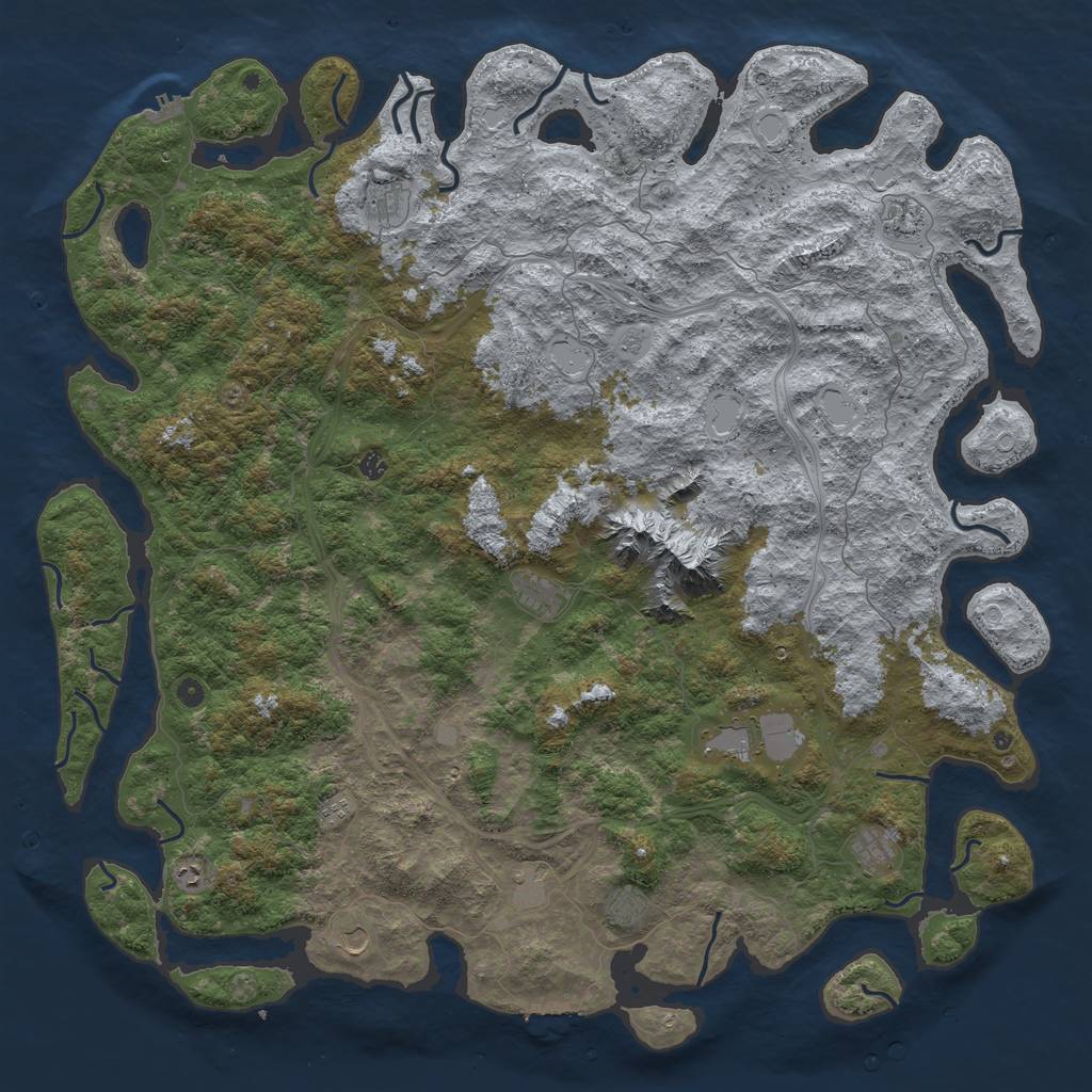 Rust Map: Procedural Map, Size: 6000, Seed: 88584168, 20 Monuments