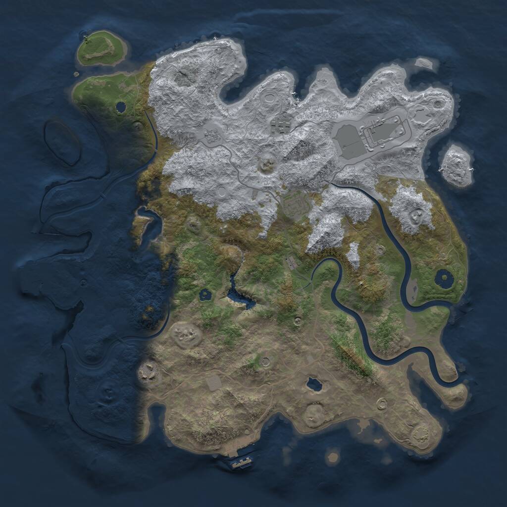 Rust Map: Procedural Map, Size: 4000, Seed: 424292, 10 Monuments