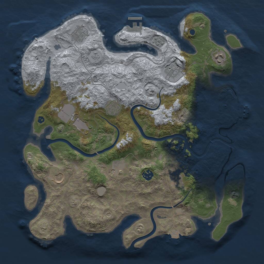 Rust Map: Procedural Map, Size: 3800, Seed: 5985, 16 Monuments