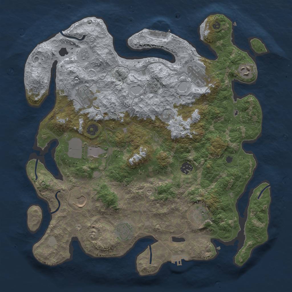 Rust Map: Procedural Map, Size: 3800, Seed: 5985, 18 Monuments