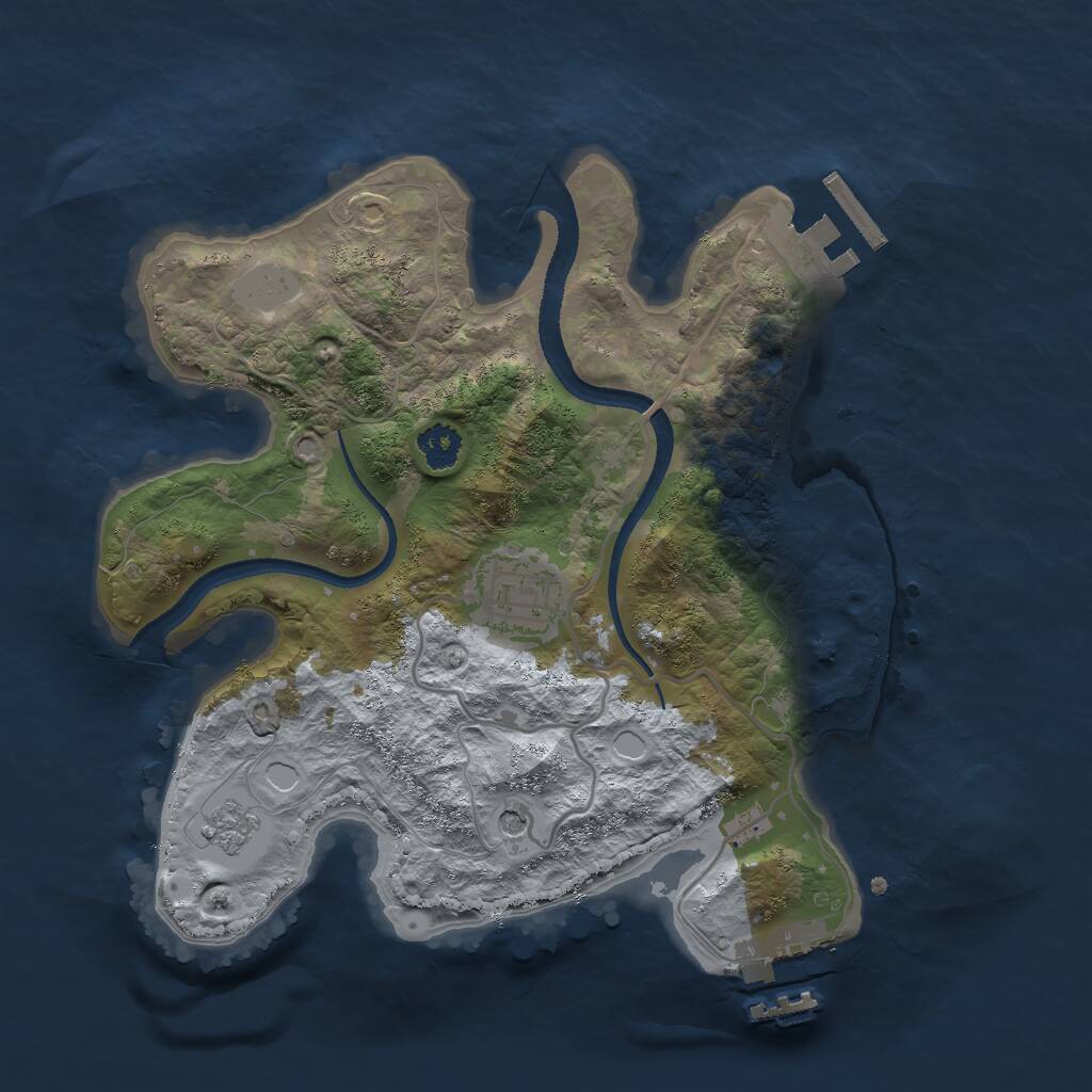 Rust Map: Procedural Map, Size: 2500, Seed: 1356218880, 6 Monuments