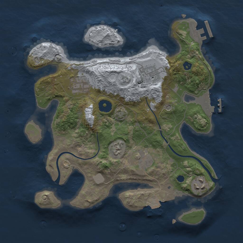 Rust Map: Procedural Map, Size: 2800, Seed: 3030, 9 Monuments