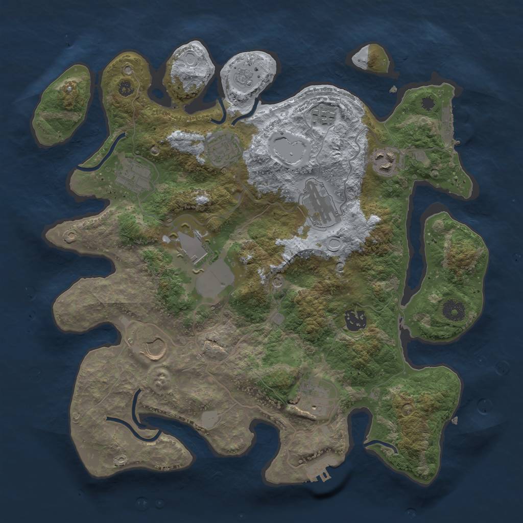 Rust Map: Procedural Map, Size: 3500, Seed: 2042022690, 18 Monuments
