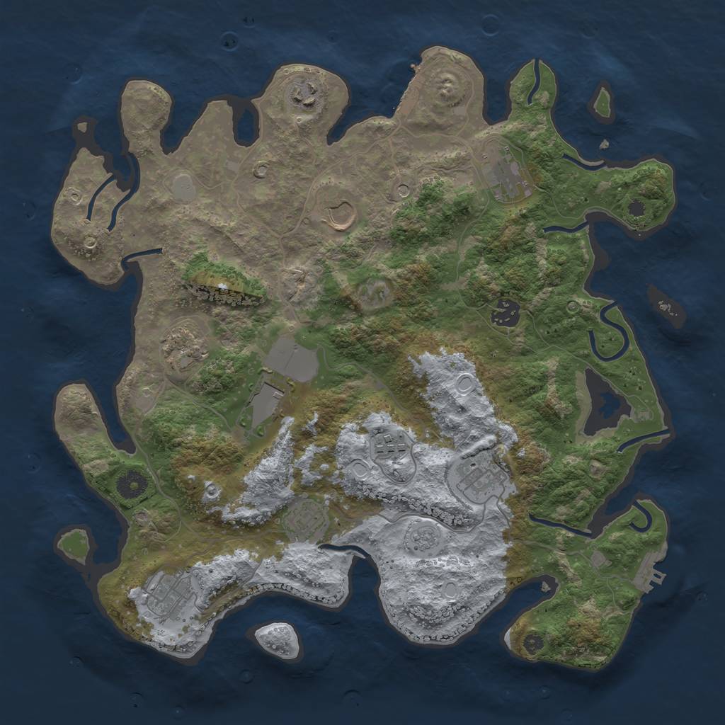 Rust Map: Procedural Map, Size: 3750, Seed: 300922, 19 Monuments
