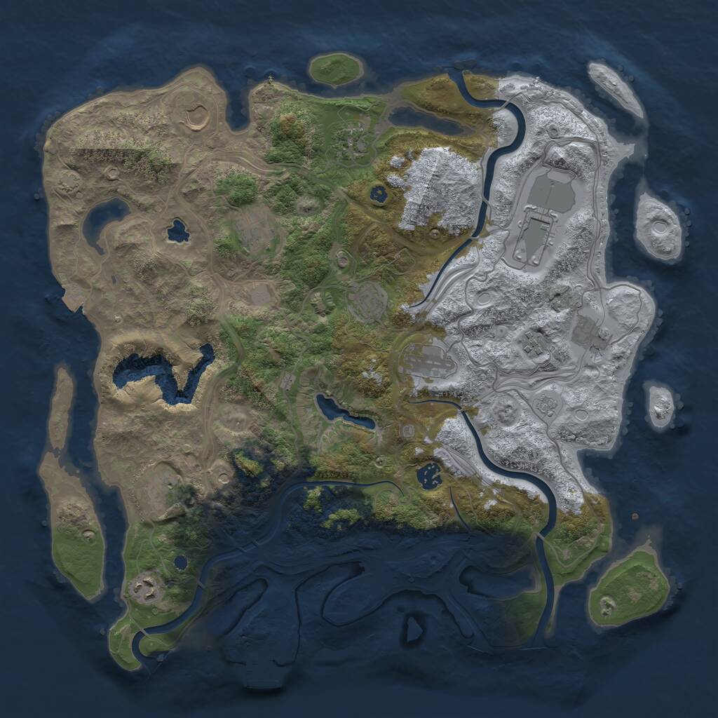 Rust Map: Procedural Map, Size: 4250, Seed: 962205170, 16 Monuments