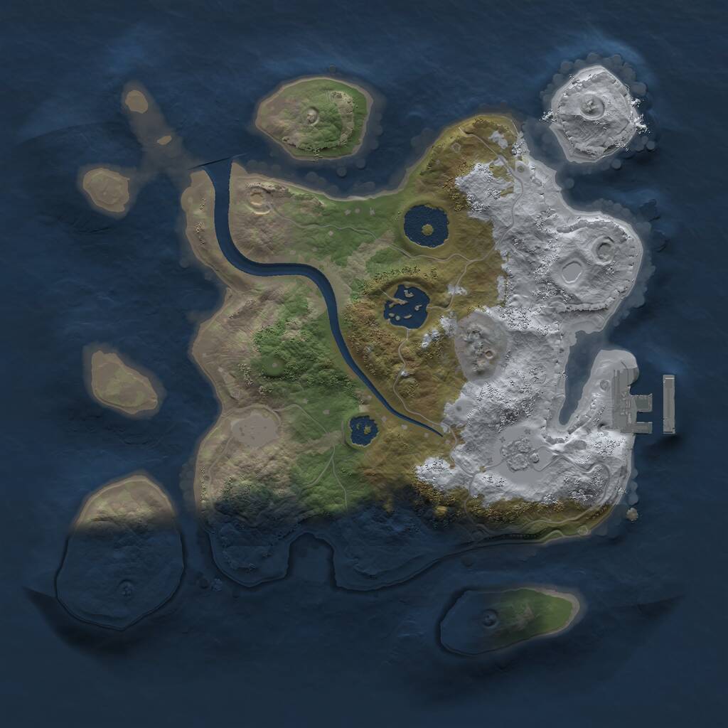 Rust Map: Procedural Map, Size: 2500, Seed: 452575449, 4 Monuments