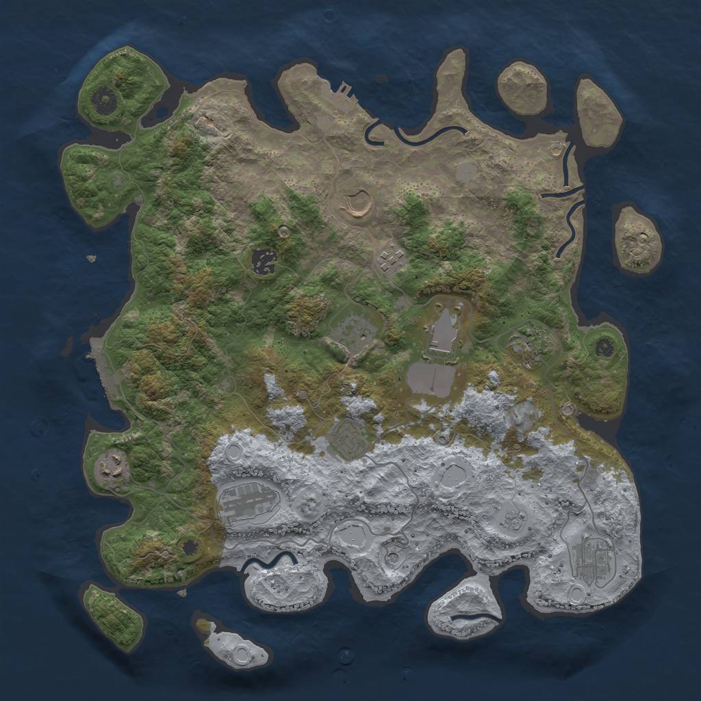 Rust Map: Procedural Map, Size: 3900, Seed: 42591478, 19 Monuments