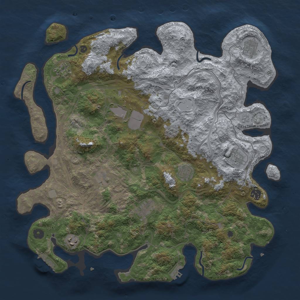 Rust Map: Procedural Map, Size: 4250, Seed: 535442859, 19 Monuments