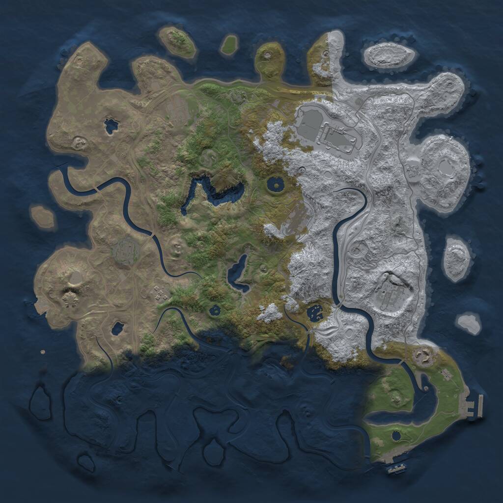 Rust Map: Procedural Map, Size: 4500, Seed: 476804572, 14 Monuments
