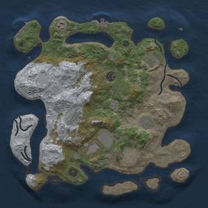 Thumbnail Rust Map: Procedural Map, Size: 3500, Seed: 159826994, 17 Monuments