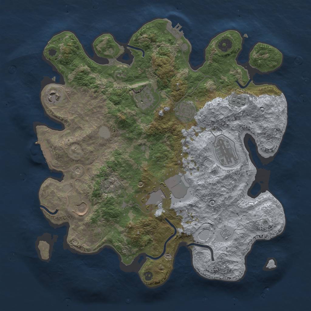Rust Map: Procedural Map, Size: 3500, Seed: 1757517996, 16 Monuments