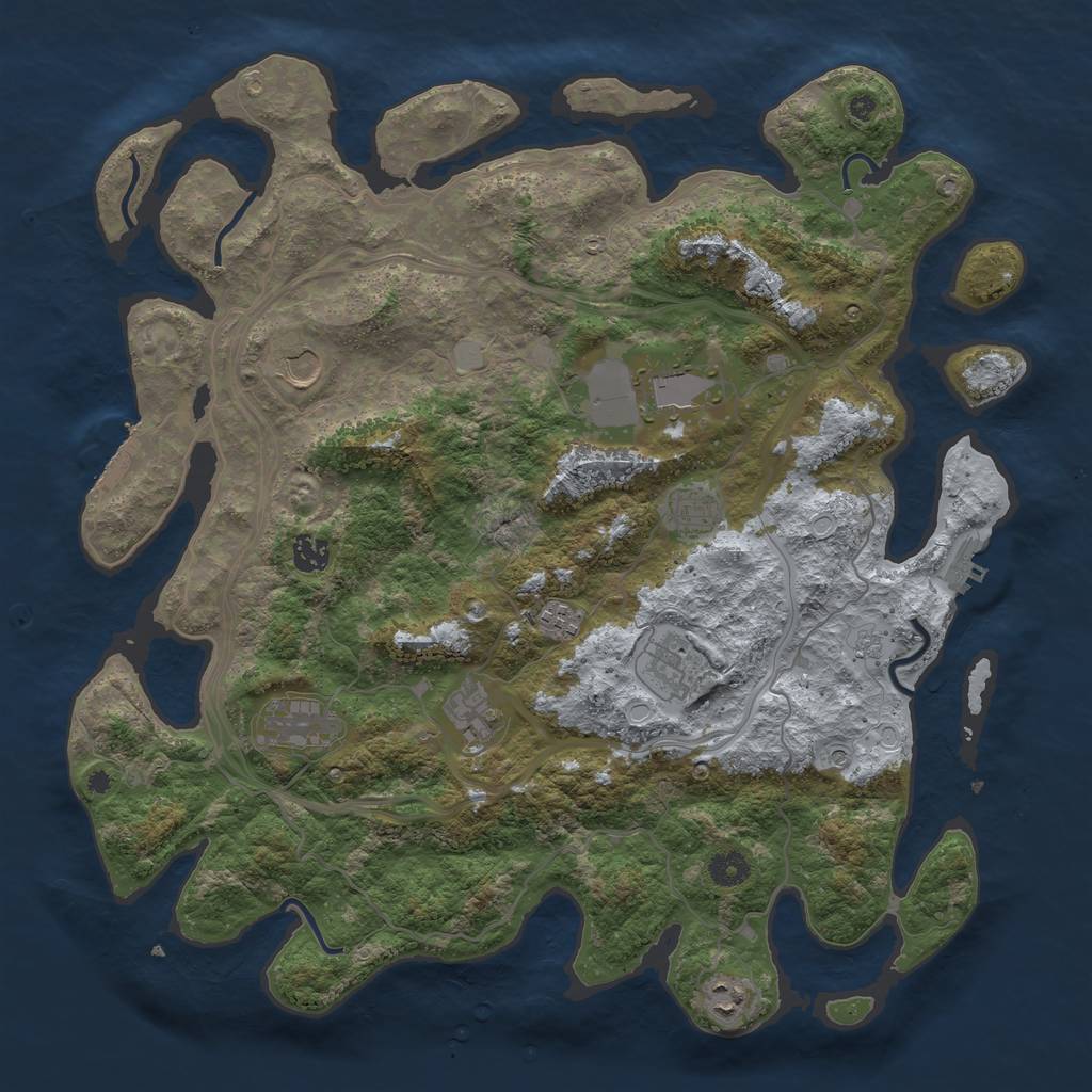 Rust Map: Procedural Map, Size: 4250, Seed: 1473236235, 18 Monuments