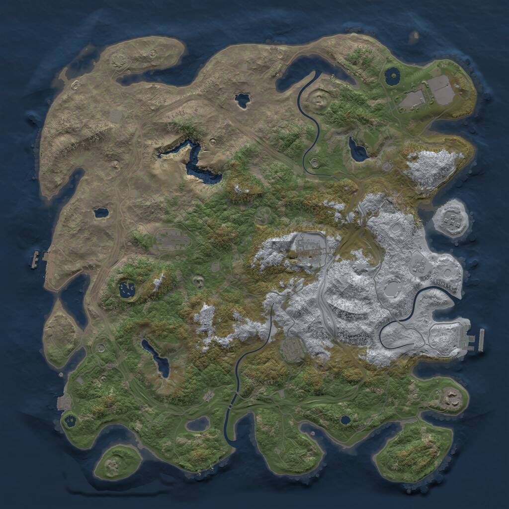 Rust Map: Procedural Map, Size: 4500, Seed: 23287, 13 Monuments