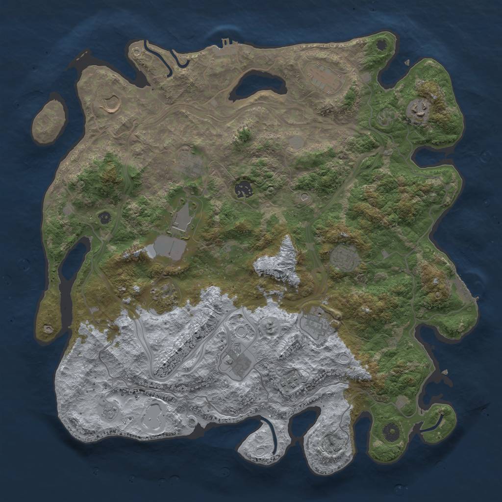 Rust Map: Procedural Map, Size: 4250, Seed: 1366954050, 20 Monuments