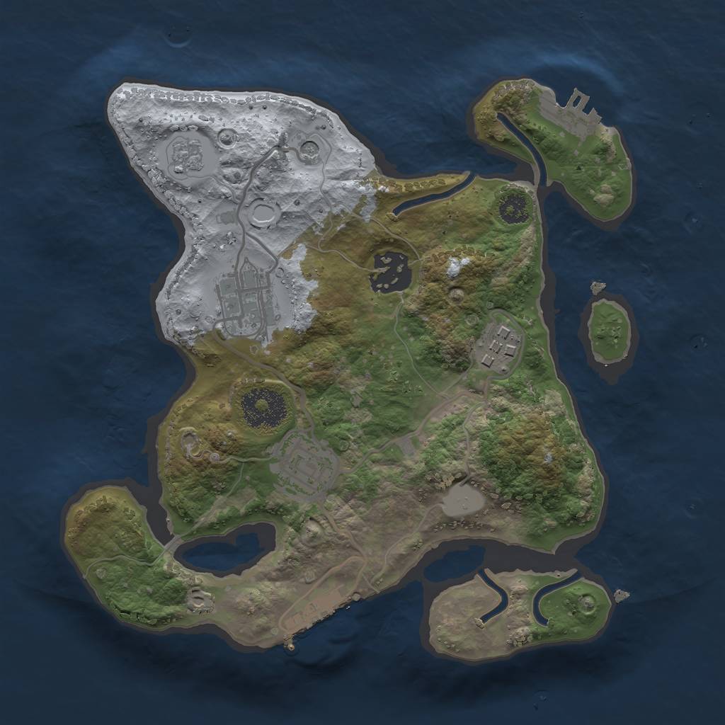 Rust Map: Procedural Map, Size: 2500, Seed: 19419248, 13 Monuments