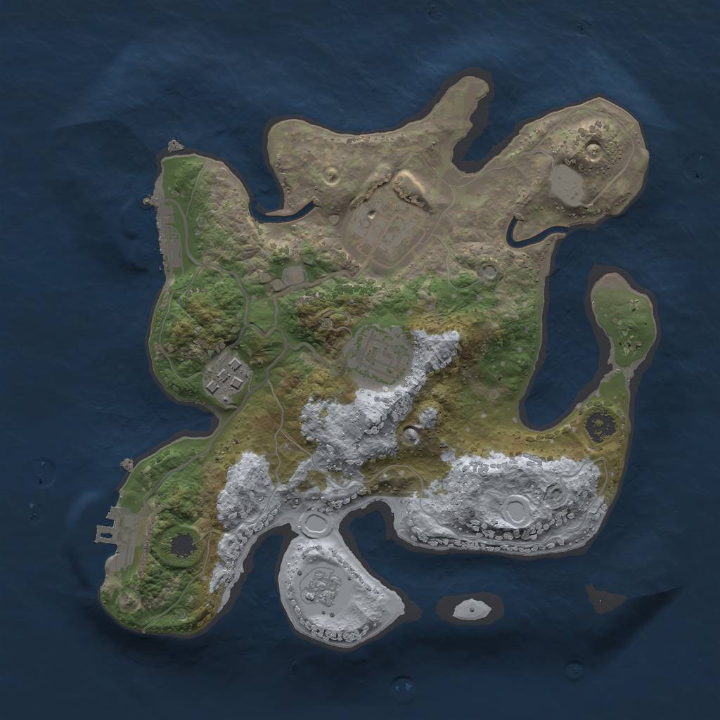 Rust Map: Procedural Map, Size: 2500, Seed: 14981948, 11 Monuments