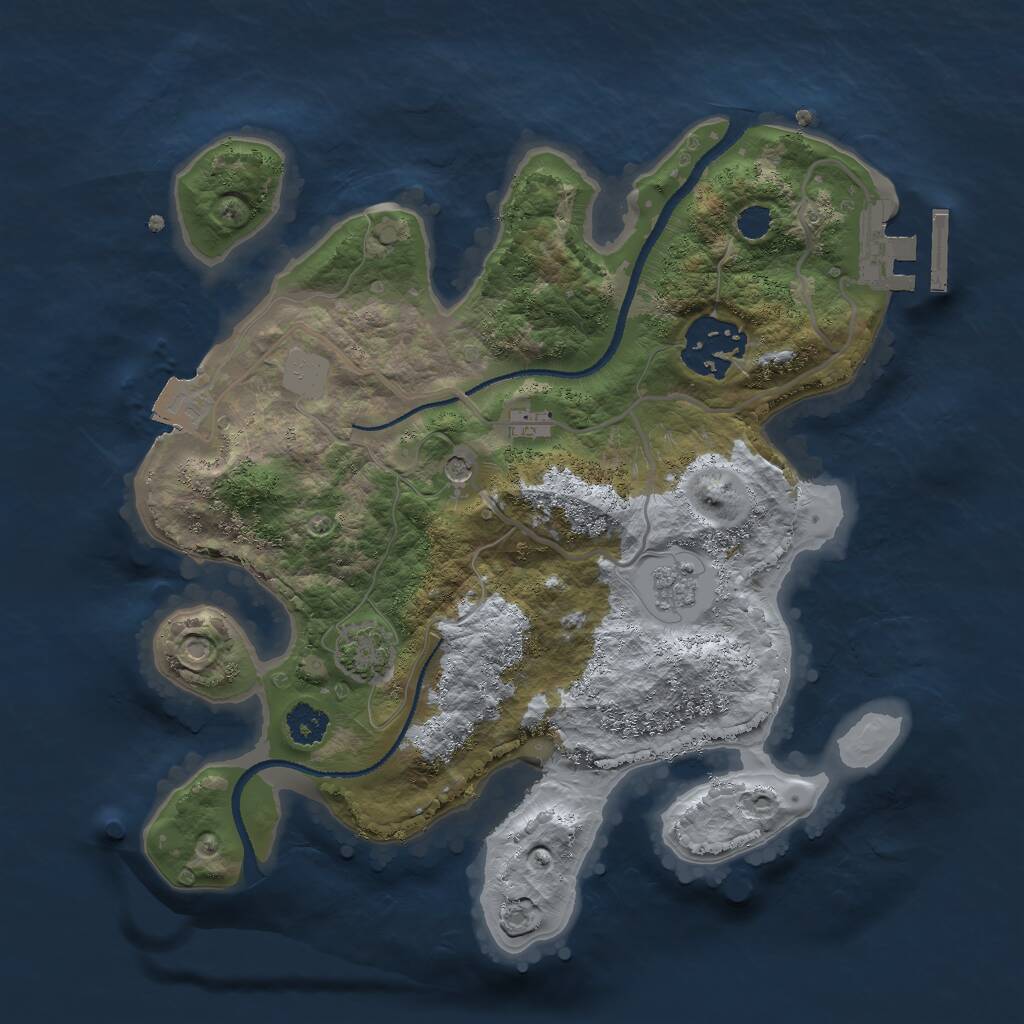 Rust Map: Procedural Map, Size: 2500, Seed: 45215, 6 Monuments