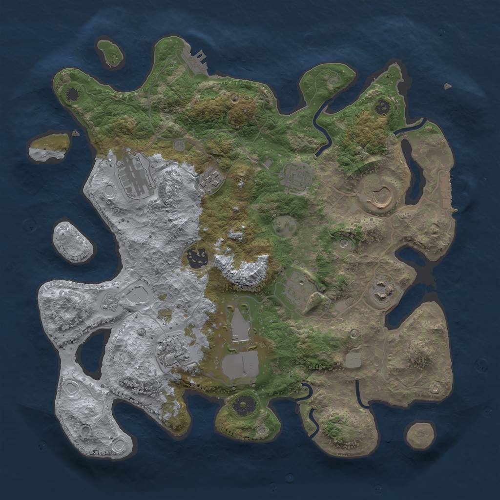 Rust Map: Procedural Map, Size: 3500, Seed: 217975448, 18 Monuments