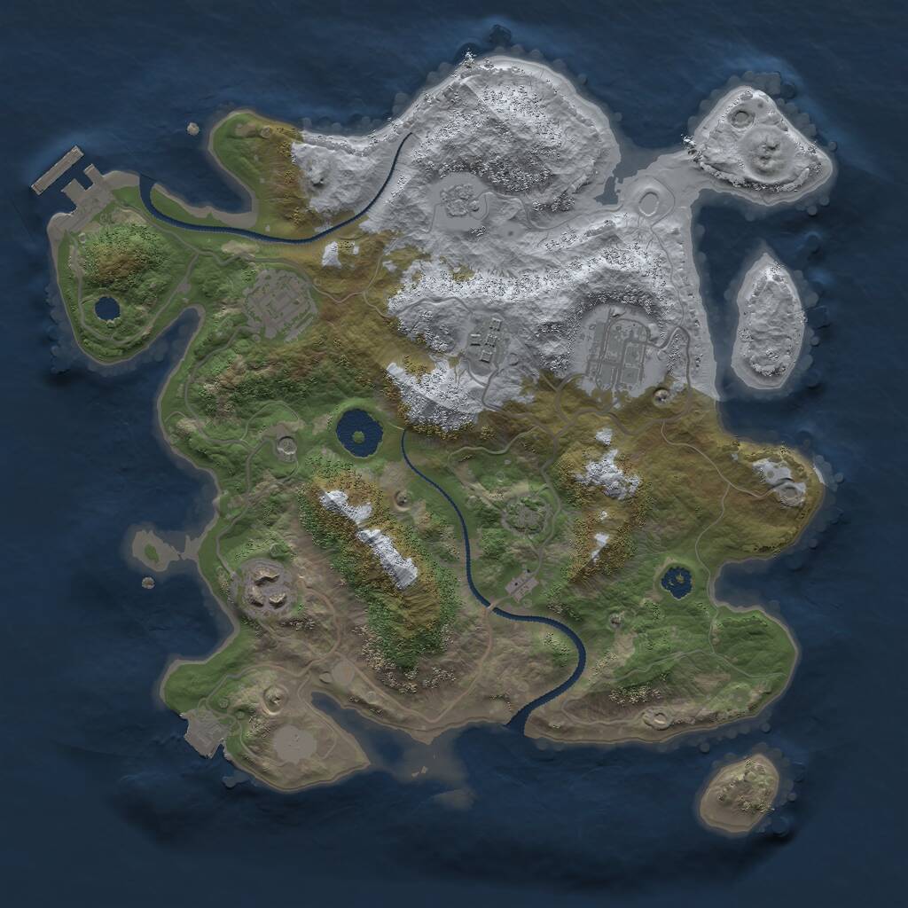 Rust Map: Procedural Map, Size: 3000, Seed: 982063482, 9 Monuments