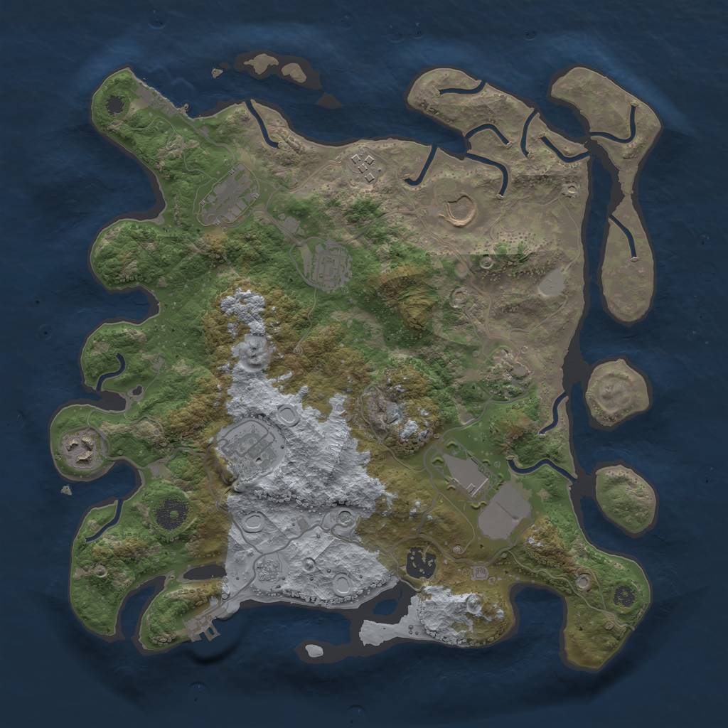 Rust Map: Procedural Map, Size: 3500, Seed: 510095712, 18 Monuments