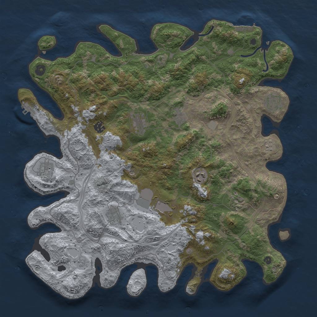 Rust Map: Procedural Map, Size: 4300, Seed: 777818, 19 Monuments