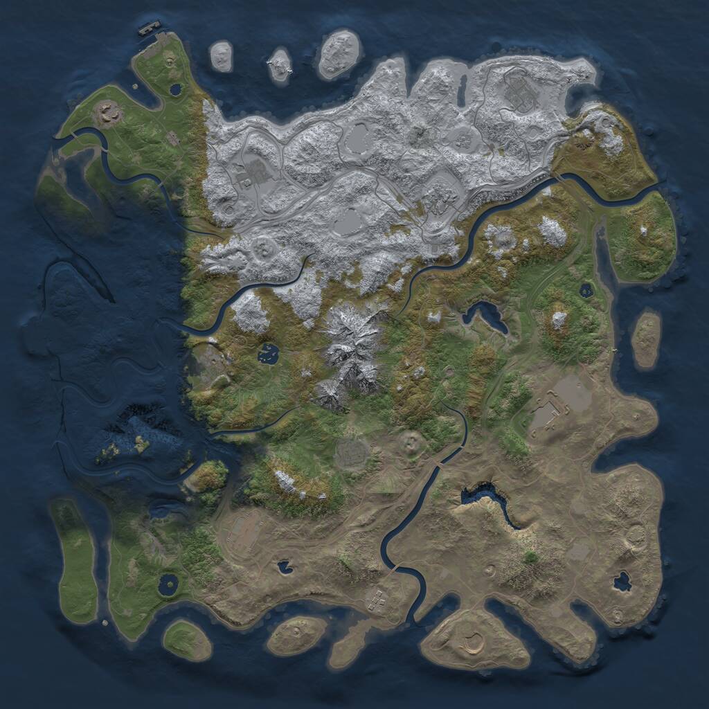 Rust Map: Procedural Map, Size: 5000, Seed: 968607372, 17 Monuments