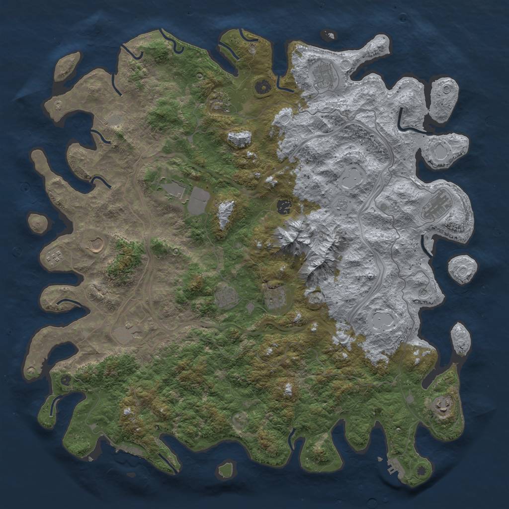 Rust Map: Procedural Map, Size: 5000, Seed: 255, 20 Monuments