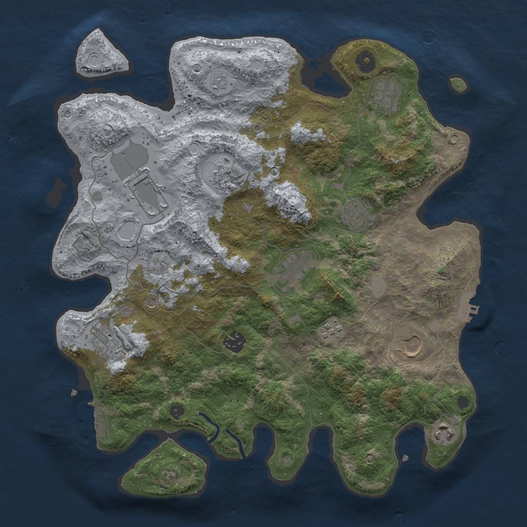 Rust Map: Procedural Map, Size: 3750, Seed: 1105016812, 19 Monuments