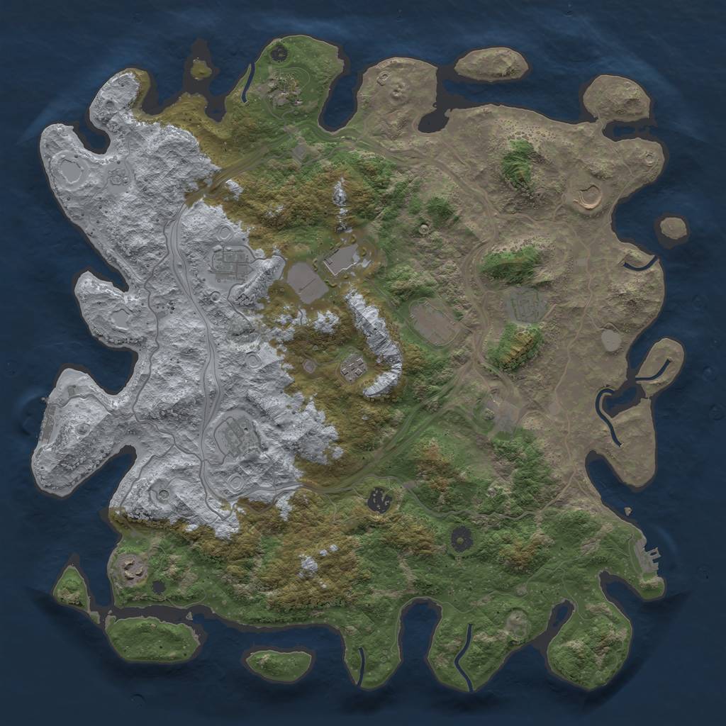 Rust Map: Procedural Map, Size: 4550, Seed: 1888887777, 20 Monuments