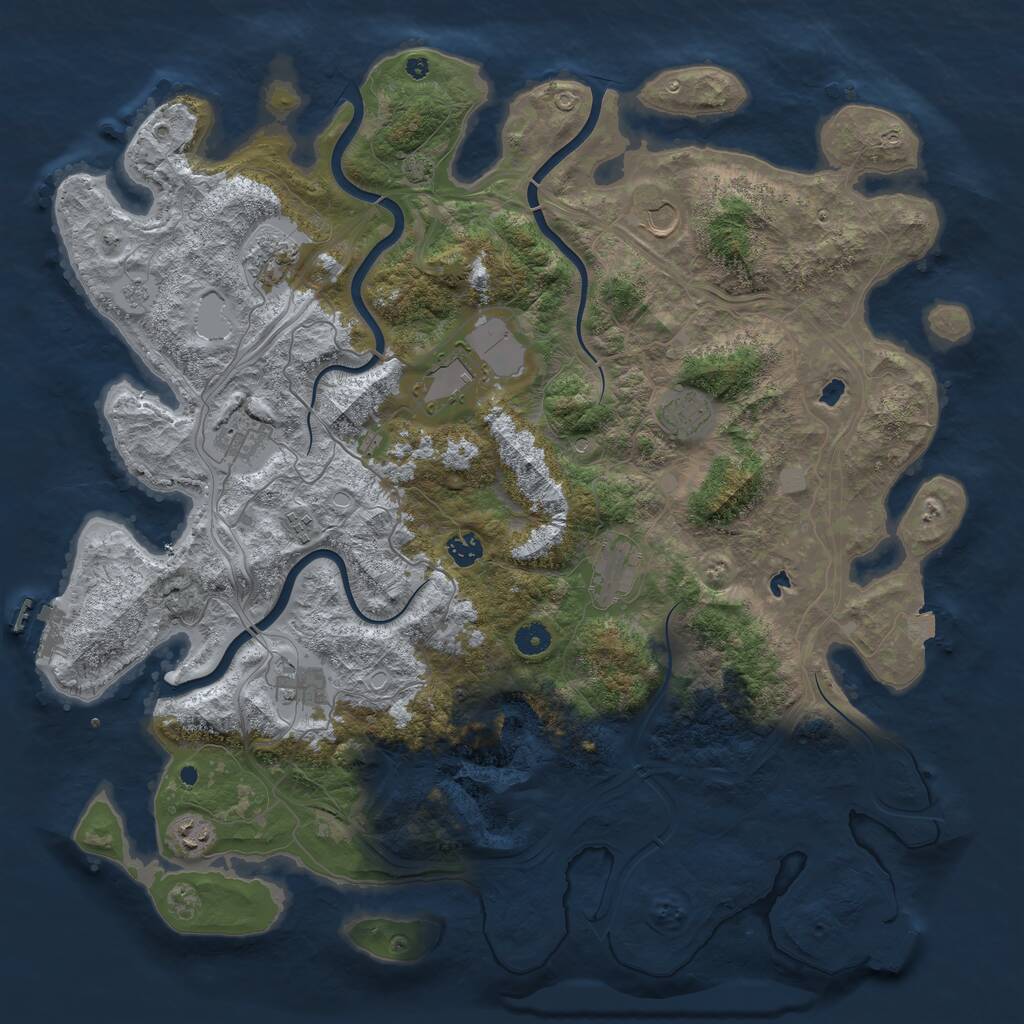 Rust Map: Procedural Map, Size: 4550, Seed: 1888887777, 16 Monuments