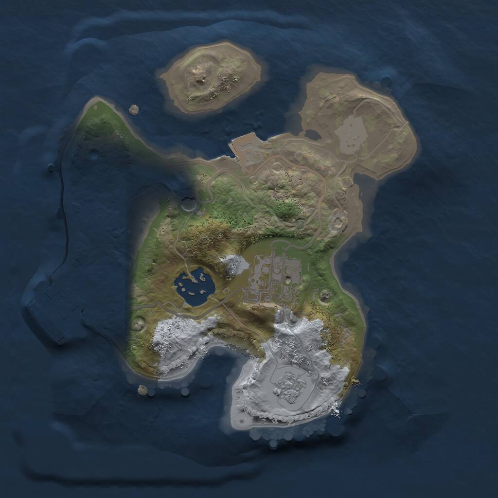 Rust Map: Procedural Map, Size: 2000, Seed: 1954450647, 6 Monuments