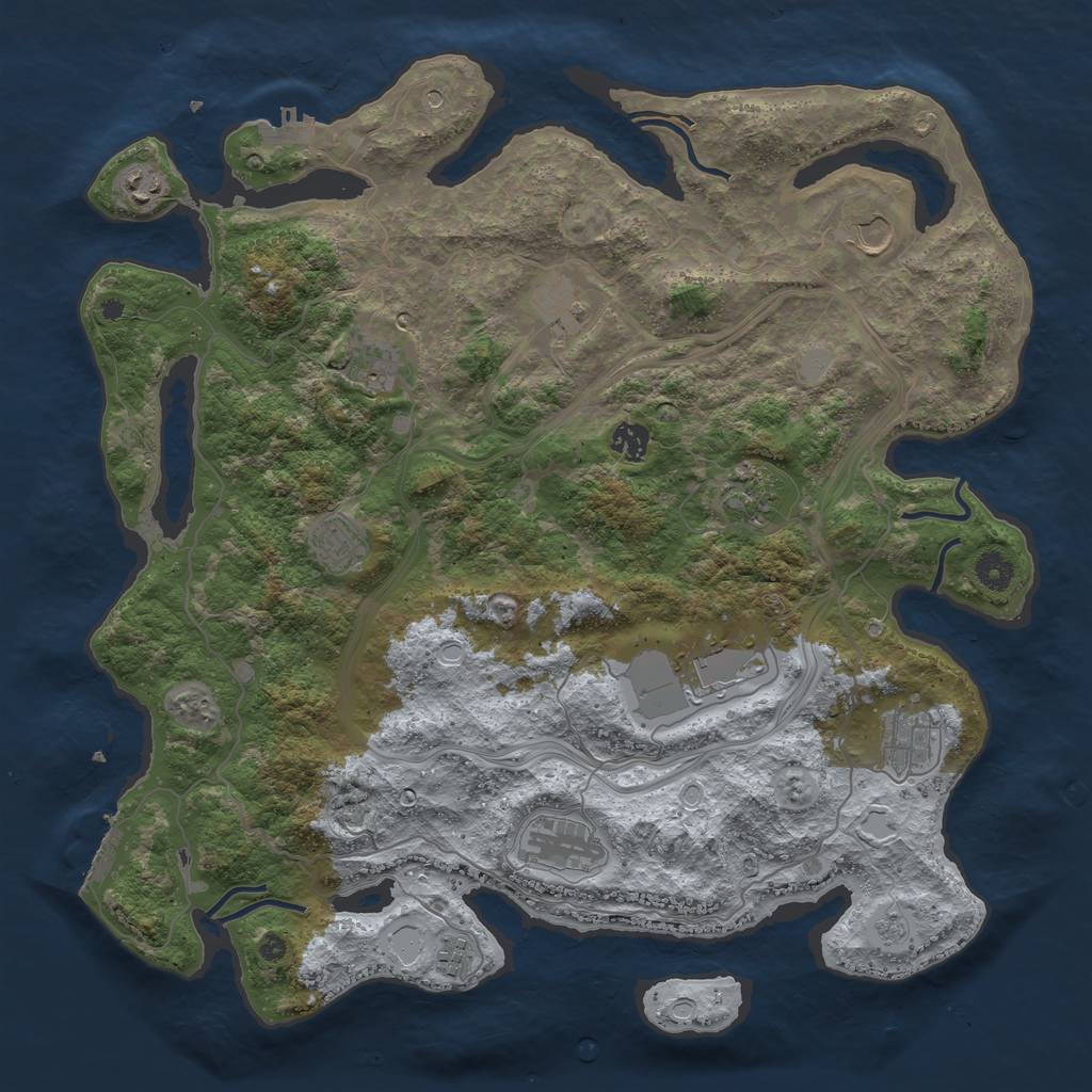 Rust Map: Procedural Map, Size: 4250, Seed: 486295585, 20 Monuments