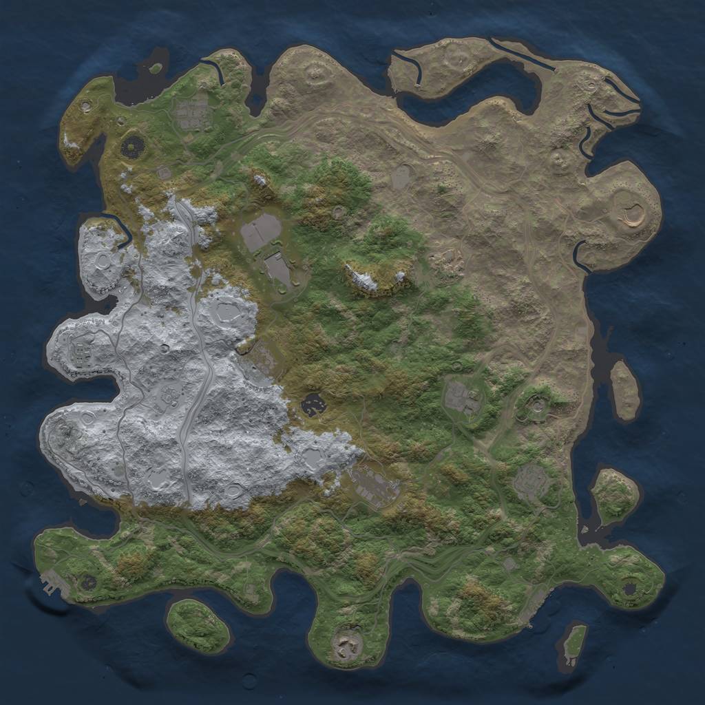Rust Map: Procedural Map, Size: 4560, Seed: 435252352, 20 Monuments