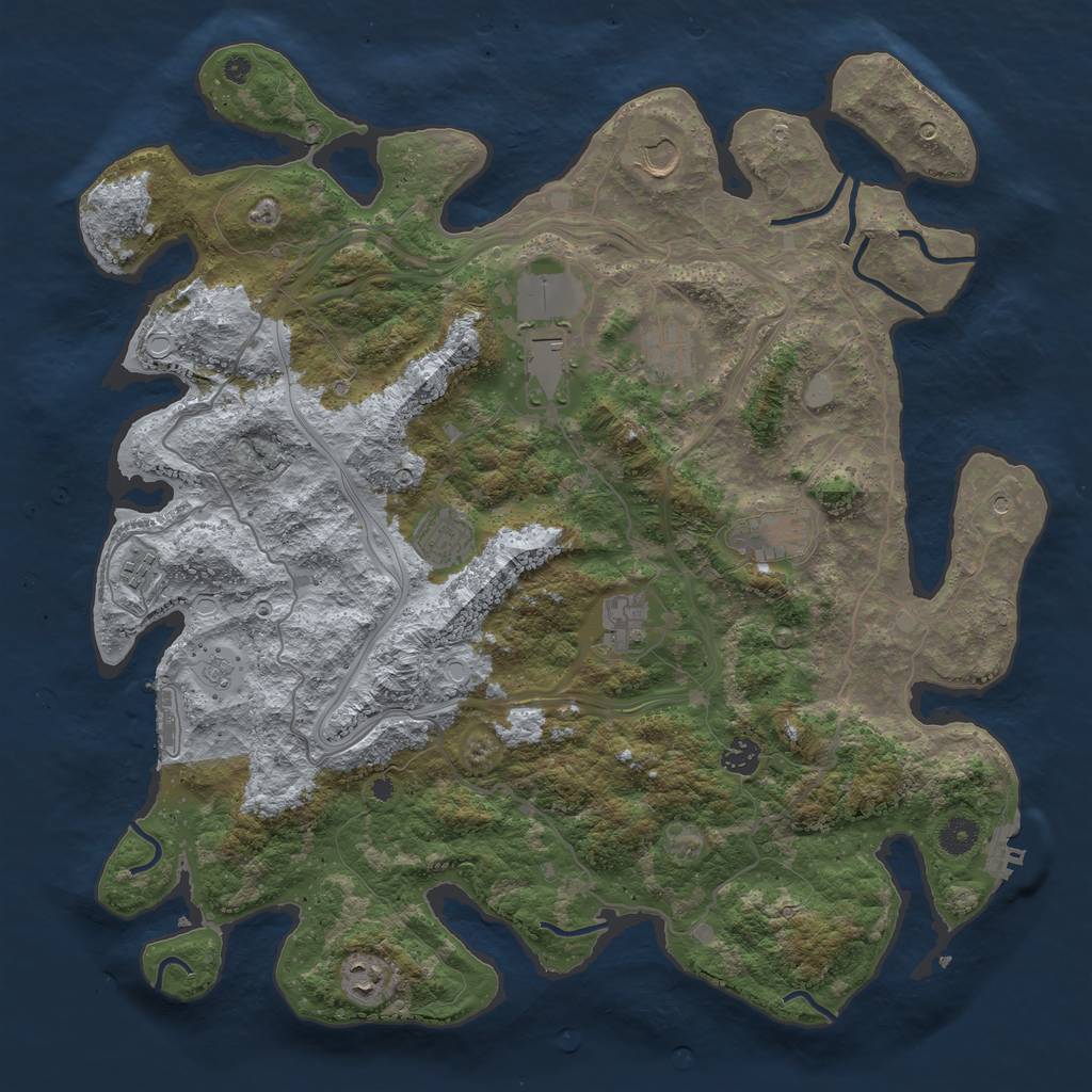 Rust Map: Procedural Map, Size: 4269, Seed: 89450, 18 Monuments