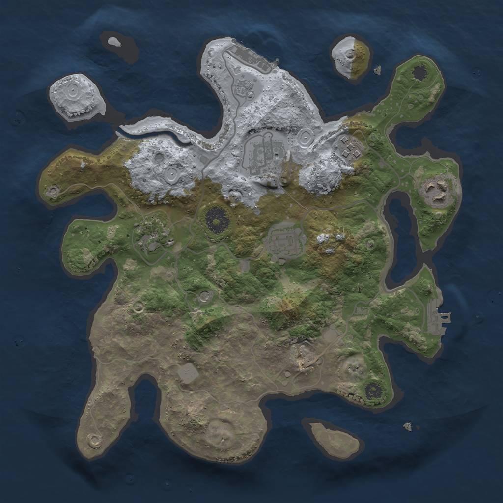 Rust Map: Procedural Map, Size: 3000, Seed: 99914987, 14 Monuments