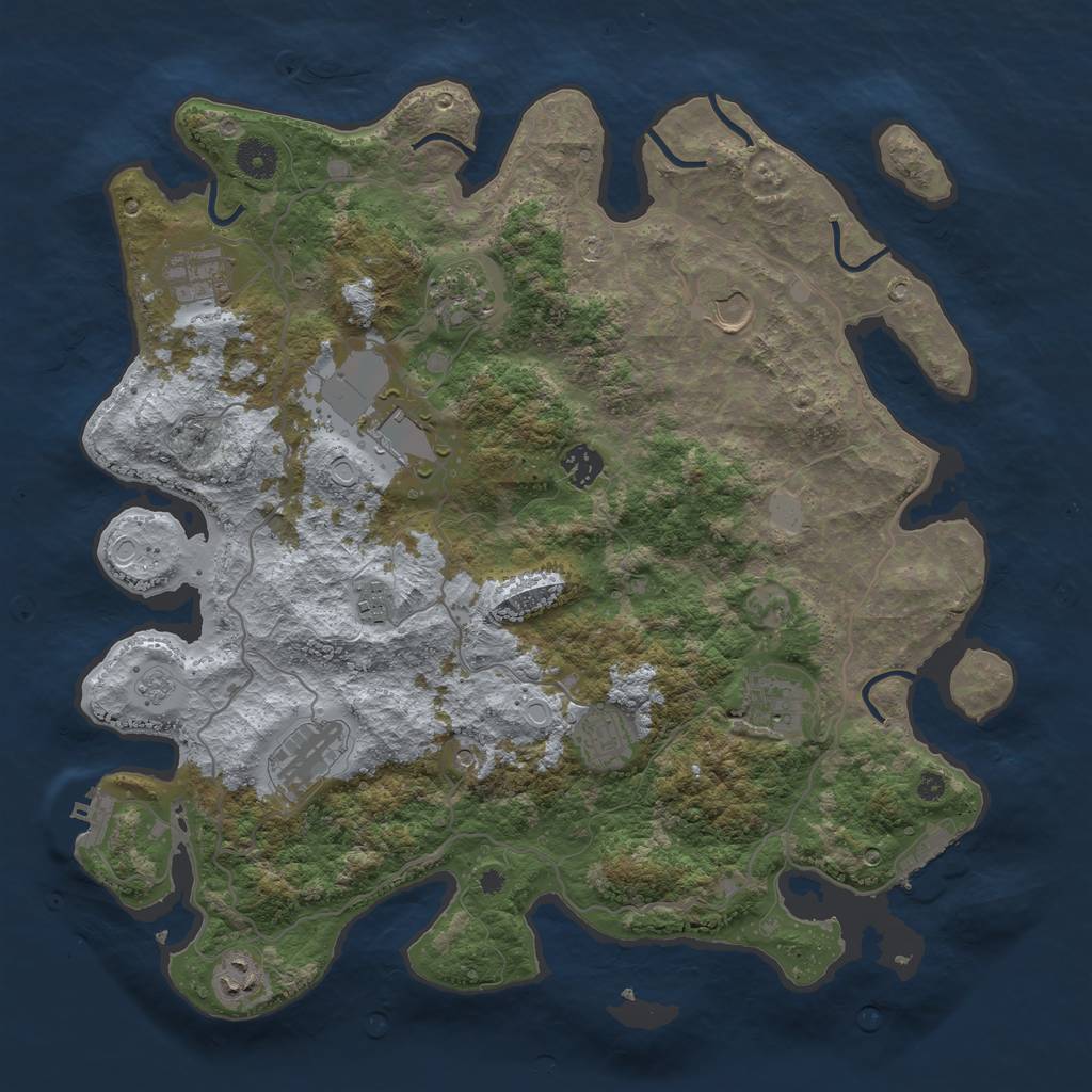 Rust Map: Procedural Map, Size: 4000, Seed: 3199, 19 Monuments