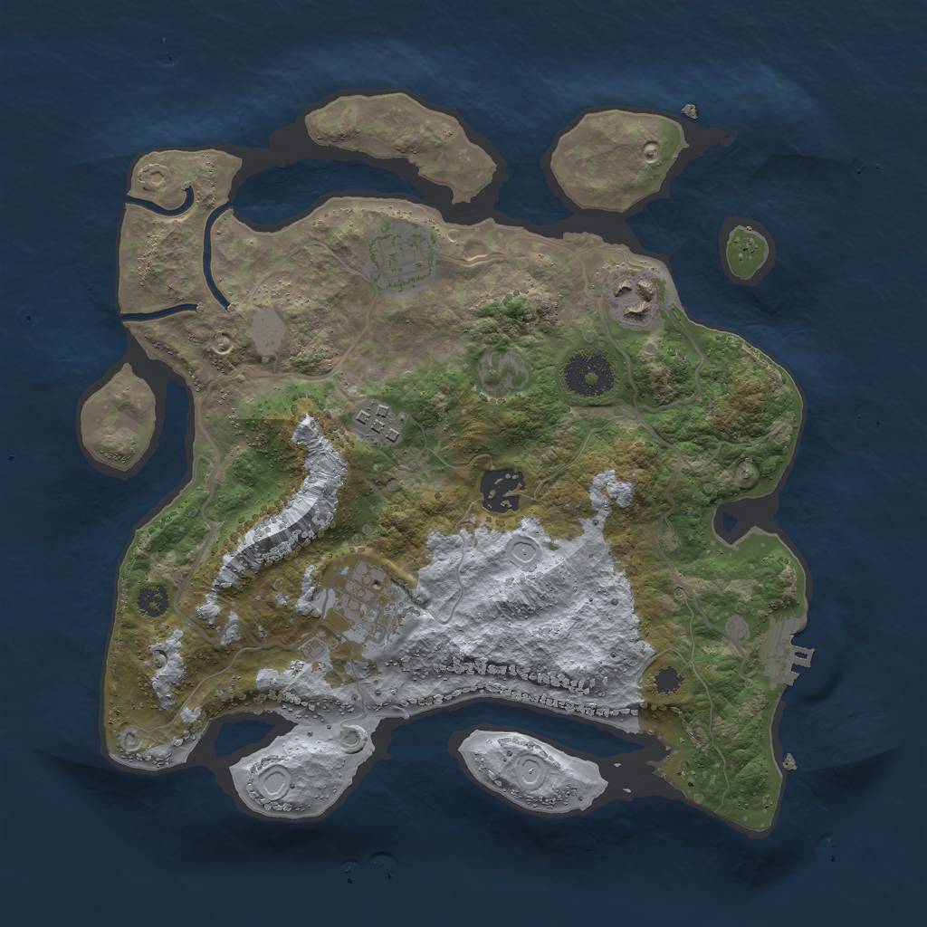 Rust Map: Procedural Map, Size: 3000, Seed: 9645, 11 Monuments