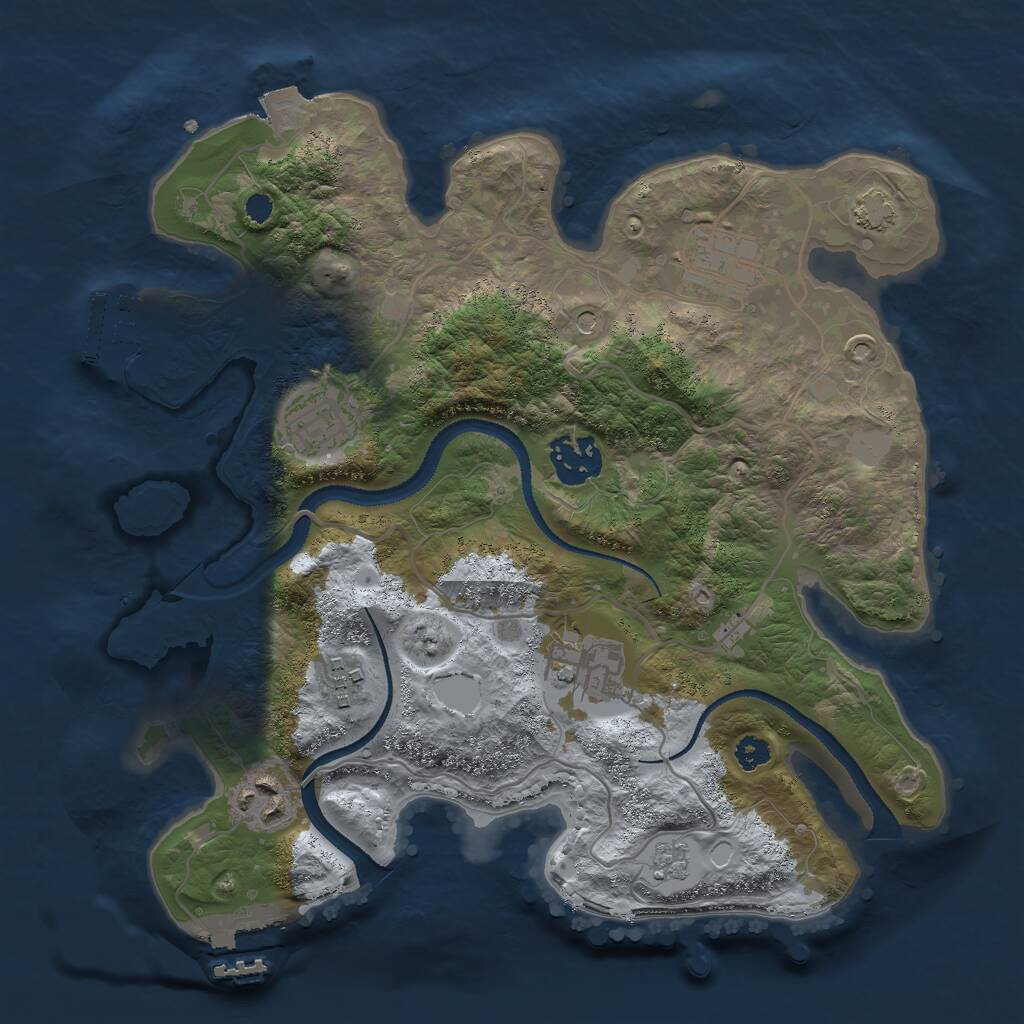 Rust Map: Procedural Map, Size: 3000, Seed: 430691259, 12 Monuments