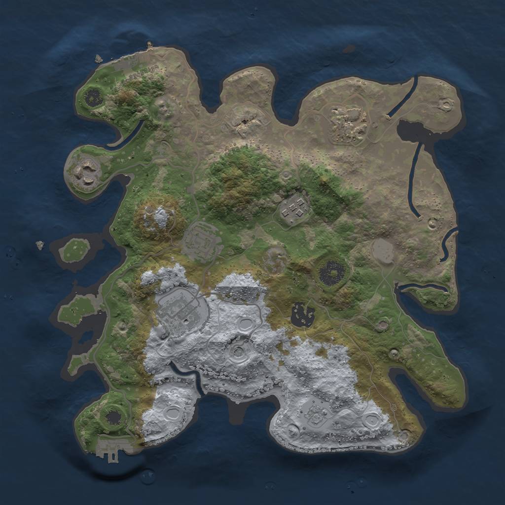 Rust Map: Procedural Map, Size: 3000, Seed: 430691259, 15 Monuments