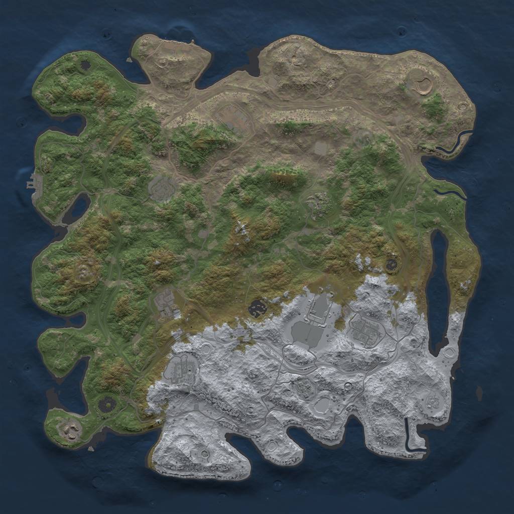 Rust Map: Procedural Map, Size: 4500, Seed: 790355938, 20 Monuments