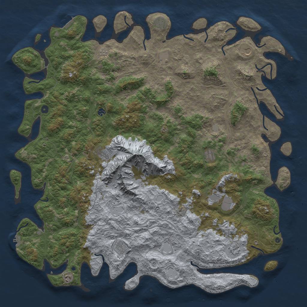 Rust Map: Procedural Map, Size: 6000, Seed: 1177019445, 20 Monuments